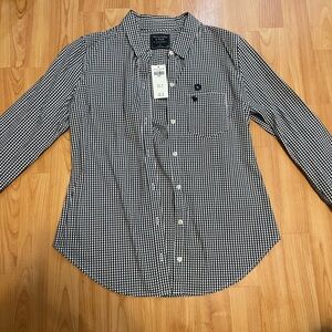 Abercrombie & Fitch Black and White Casual Button Down Shirt